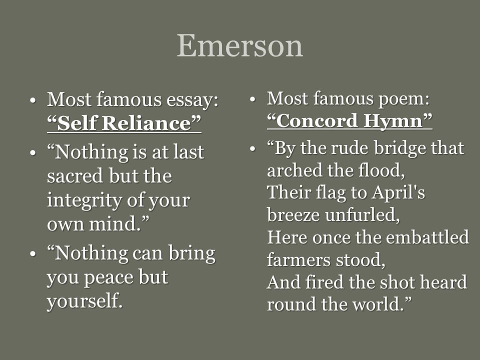 Transcendentalism dead poets society and self reliance